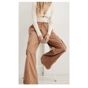 Aerie, Summer Wide-Leg Pants, Tan, XXL